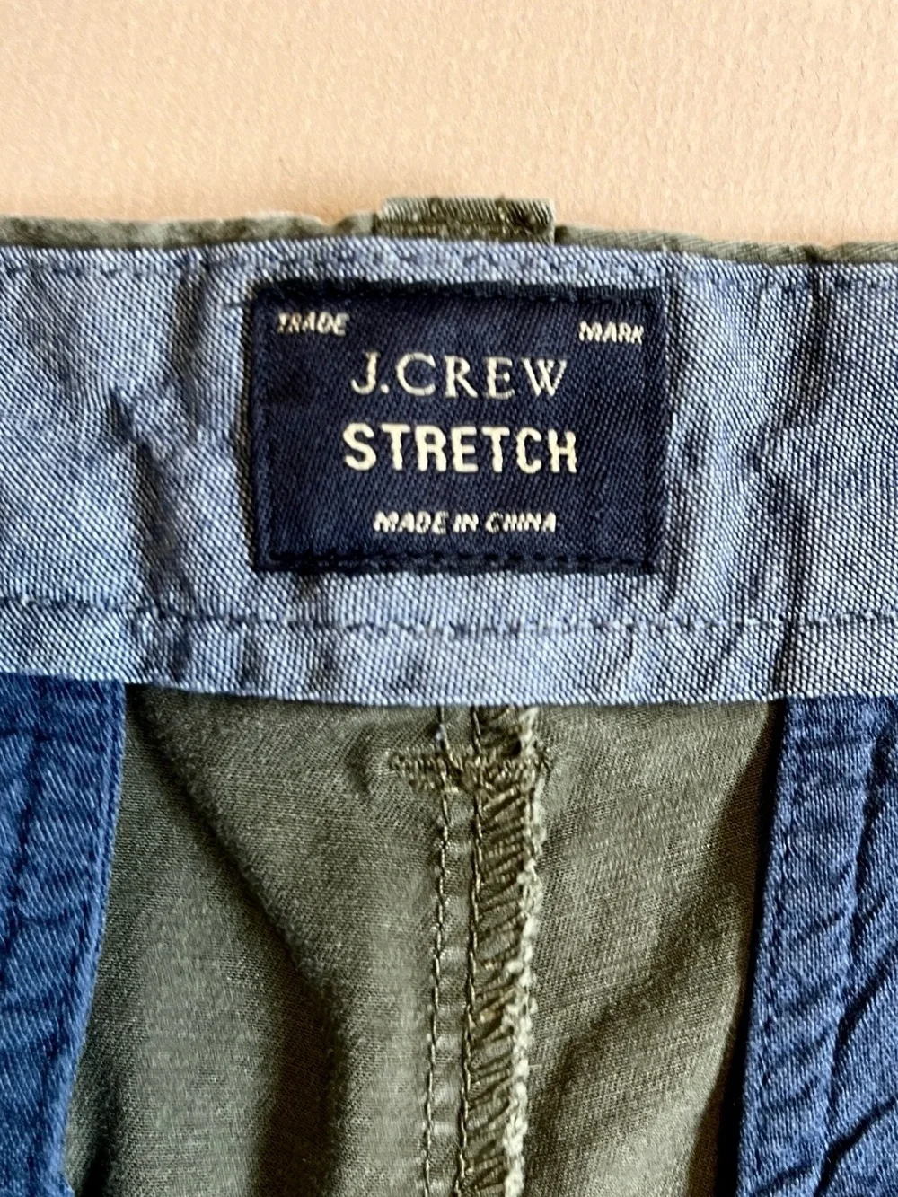 J. Crew Olive Green Stretch Chino Shorts Men's 30